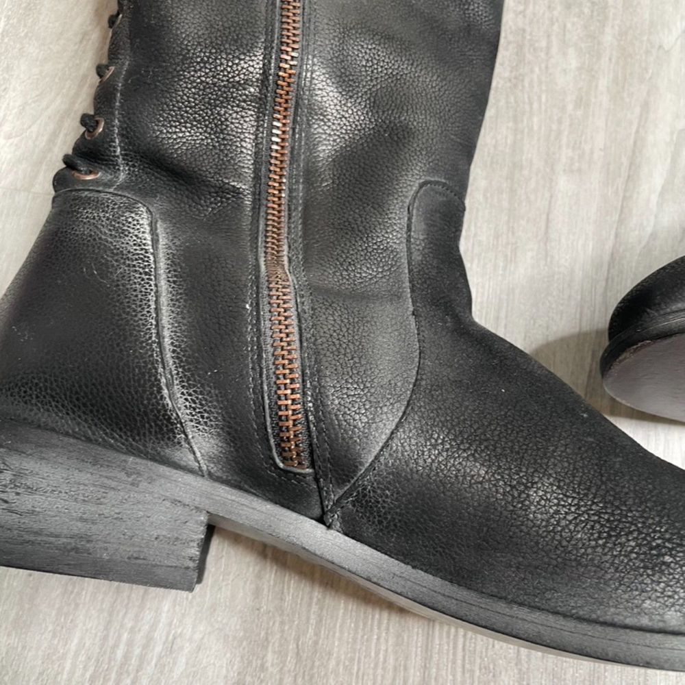 Joie Black Lace Up Tall Boots - Picture 2 of 8